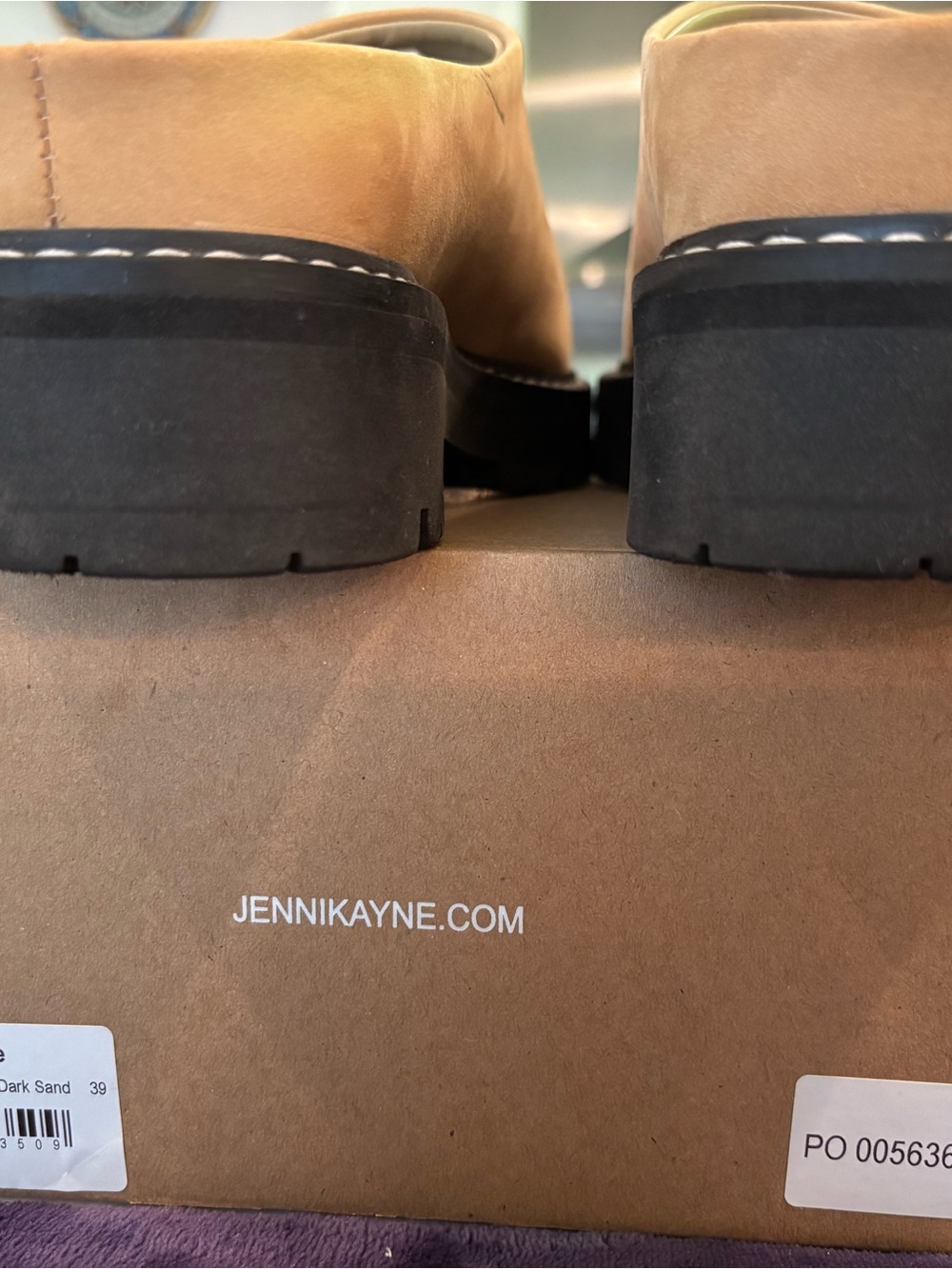 Jenni Kayne Sand Suede Chunky Heel mules - Picture 2 of 5